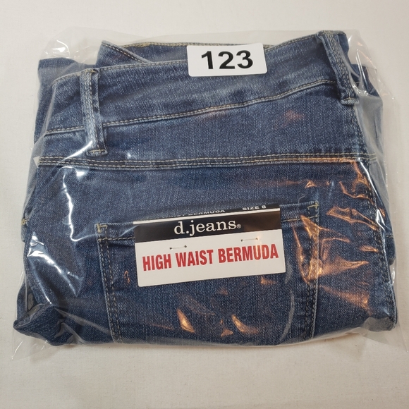 d.jeans High Waist‎ Bermuda Womens Shorts 8 Medium Blue Denim - Picture 12 of 12